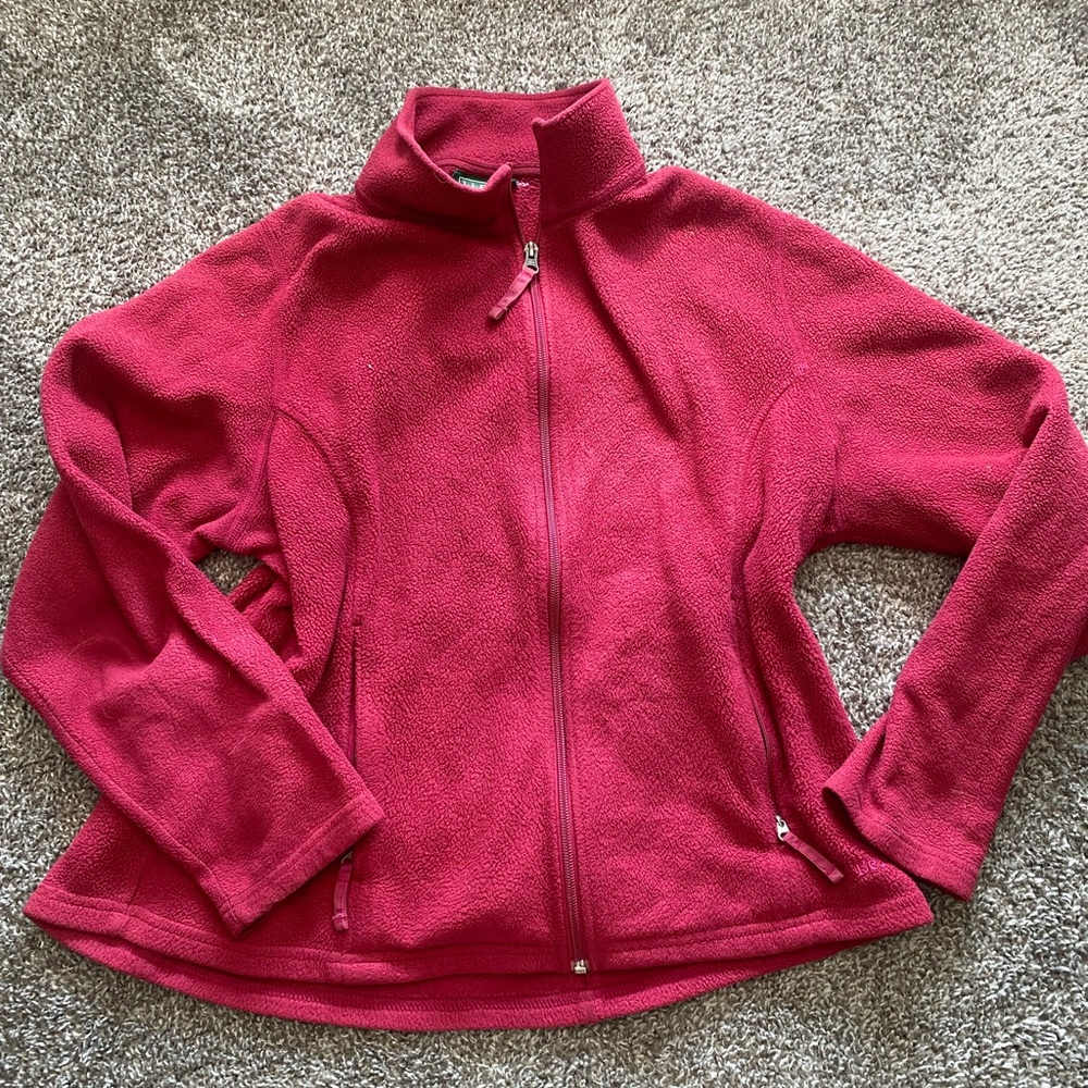 L.L.Bean Pink Full Zip Fleece Jacket Women’s large